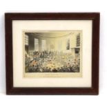 Cockfighting: After Rowlandson and Pugin, Coloured Aquatint by Bluck 1808,