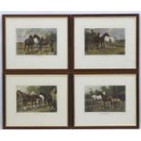 Hunting: After George Wright (1860 - 1942), Set of 4 coloured prints, 'Here comes the master,