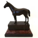 Equine / Hose Racing : A late 20thC bronze model of a horse.