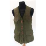 A Laksen Amaretta moleskin olive gilet / vest, size 46,