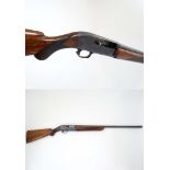 Shotgun : A 12 bore Semiautomatic ( two - shot ) gun by FN / Browning , recoil operated action ,