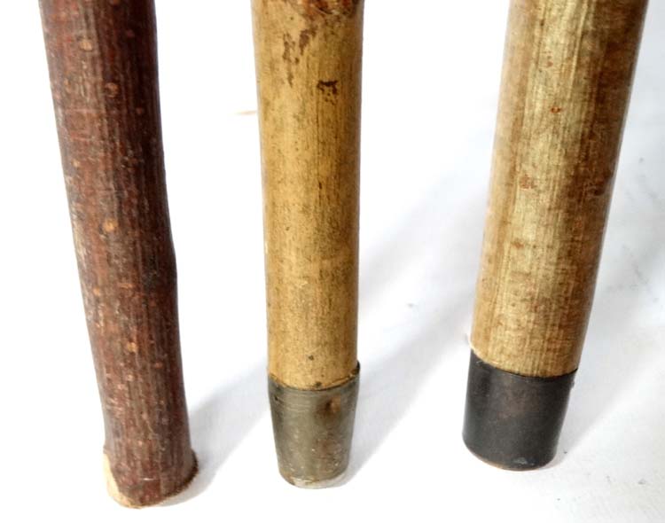 Walking Sticks: A collection of three antler handles sticks to include a National Organisation of - Image 2 of 4