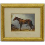 Horse Racing: Over painted c1900, oil over print, ISLINGLASS,