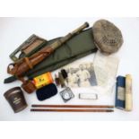 Shooting: An assortment of vintage shooting items, to include spotting scope,