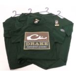 5 Drake Waterfowl (Square logo) T- shirts in forest green, four size S, one size M,
