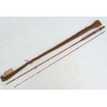 Fishing : A traditional split cane 7' , 2 piece river fly rod ,bound.