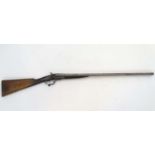 Shotgun: The stock & action of a Victorian Ward & Sons 12 bore side by side hammergun,