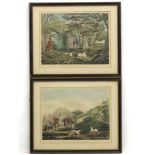 Shooting: Early XIX Flintlock Game Shooting, A pair of hand coloured etchings,