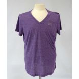 Under Armour Threadborne heatgear ladies purple marl short sleeved top, size XL,