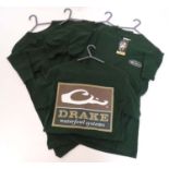 5 Drake Waterfowl (Square logo) T- shirts in forest green, two size S, three size M,