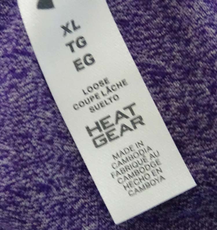 Under Armour Threadborne heatgear ladies purple marl short sleeved top, size XL, - Image 5 of 6