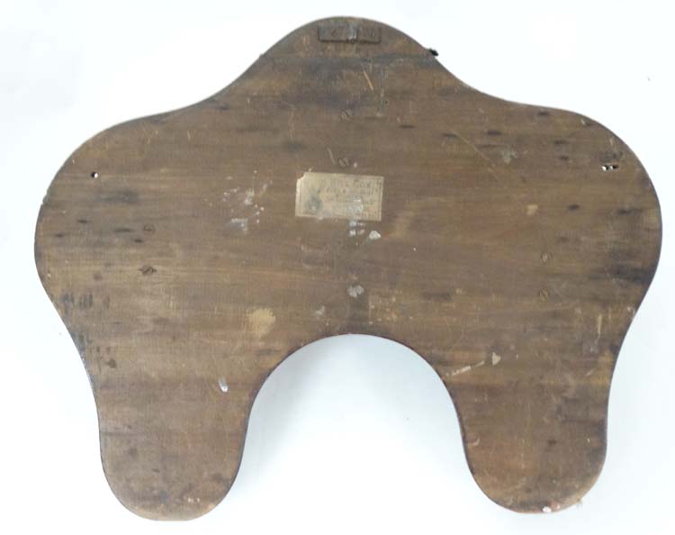 Taxidermy : An Edwardian mahogany wall plaque with three affixed Fox masks and two hangers , - Image 2 of 5