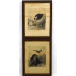 Gun dog: R T Ryall after RICHARD ANDSELL (1815-1885), Monochrome engravings, a pair,