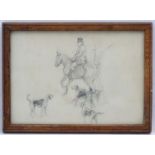 Hunting: Circle of Cecil Charles Windsor Aldin (1870-1935), Pencil sketch,