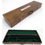 Shooting : A wooden Motor Case , having provision for a side by side gun with 28 1/4" barrels max.