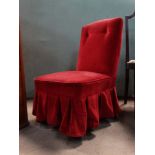 Red upholstered chair CONDITION: Please Note - we do not make reference to the