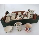 An assortment of hand painted studio pottery by Jane and Steven Baughan of Aston,