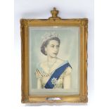 A picture of her majesty the Queen photographic print in ornate frame CONDITION: