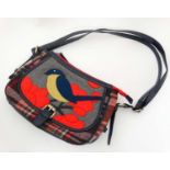 Tartan handbag with bird detail CONDITION: Please Note - we do not make reference
