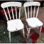 Pair of white painted kitchen chairs CONDITION: Please Note - we do not make