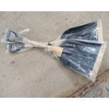 Two lrge snow/grain shovels with metal tips (2) CONDITION: Please Note - we do not