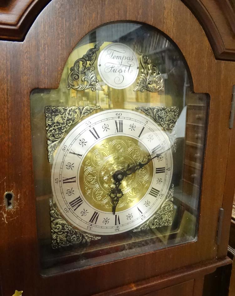 A 21stC longcase 3 train Grandmother clock with glazed front with Westminster chimes, - Image 2 of 3