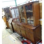 A matching mahogany suite, of sideboard with glazed top,