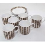 Six coffee cups and saucers ,