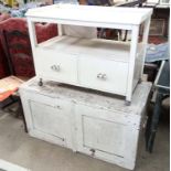 A white painted tray top trolley together with another CONDITION: Please Note - we