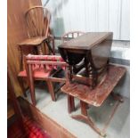 Assortment of furniture to include 20thC sofa table,