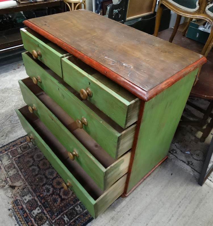 A painted 2 over 3 chest of drawers CONDITION: Please Note - we do not make - Image 3 of 3