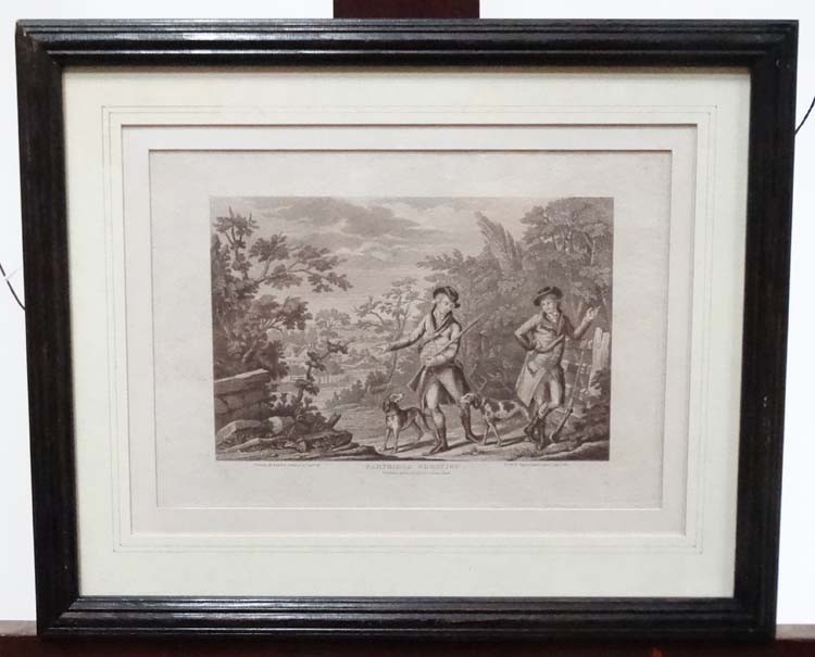 Framed bookplate entitled 'Partridge Shooting' CONDITION: Please Note - we do not