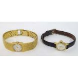 Accurist - a 1970's gold plate ladies mechanical dress watch with 21 jewel movement together with