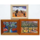 Peter McPartlin late XX, Oil on canvas , x 3, Peasants Planting 8 x 10" 2007,