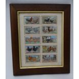 Framed set of 10 cigarette cards of "Poultry " CONDITION: Please Note - we do not
