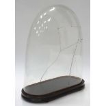 A glass dome and base for a mantle clock CONDITION: Please Note - we do not make
