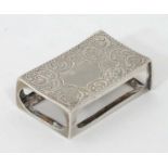 An engraved white metal matchbox case CONDITION: Please Note - we do not make