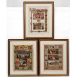 A set of 3 Chromolithographs , Royal Victorian life.