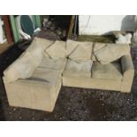 A corner sofa with beige cloth upholstery by Cargo,