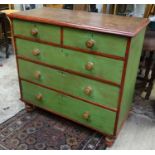 A painted 2 over 3 chest of drawers CONDITION: Please Note - we do not make
