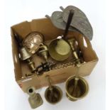 A box of assorted bronze and brass items CONDITION: Please Note - we do not make