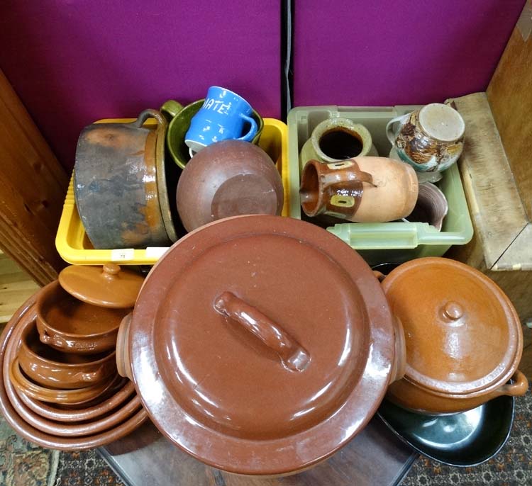 Large assortment of terracotta stoneware and studio pottery ceramics CONDITION: - Image 2 of 2