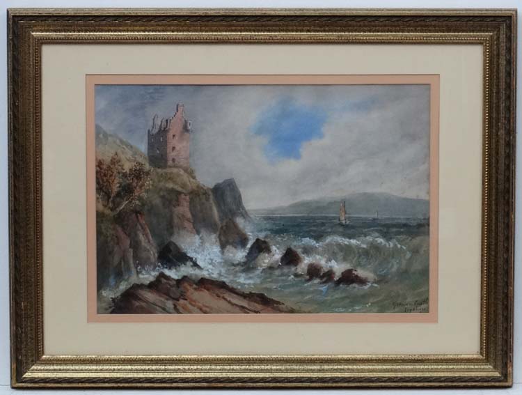 Indistinctly Signed XIX Scottish School, Watercolour , pencil and gouache, ' Grenan Castle ,