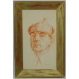 Mikhail Sevastyanov / Prokopyuk (1926-?) Russian, Red crayon / conte pencil, Red Army Soldier ,