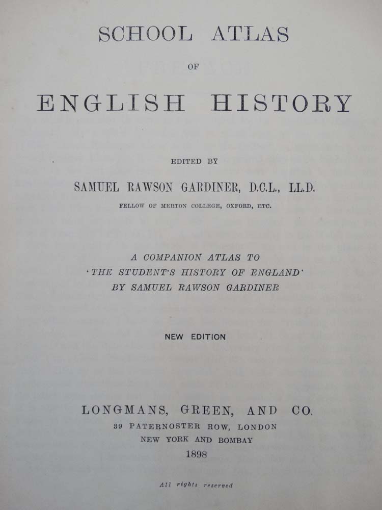 Book: 'A School Atlas of English History' Edited by Samuel Rawson Gardiners, published by Longmans, - Image 4 of 12
