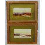 G Morgan XIX-XX, Gouache , a pair, Landscape vistas, Signed lower left.