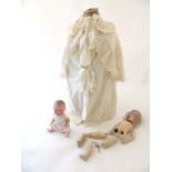 2 dolls, comprising an indistinctly marked doll, made in Germany 390, 12 1/2,