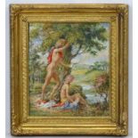 Follower of Henry Scott Tuke, c1930, Oil on board, Naked figures by a river ,