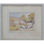 A Wilson 1975, Watercolour, ' Gateway , Holme Fell ' with sheep and shepherd,