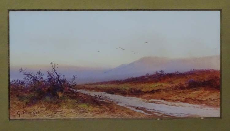 G Morgan XIX-XX, Gouache , a pair, Landscape vistas, Signed lower left. - Image 4 of 7